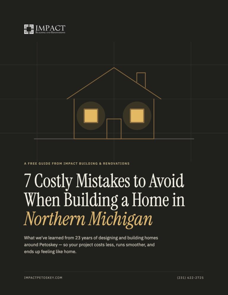 Cover of our free guide: 7 Costly Mistakes to Avoid When Building a Home in Northern Michigan